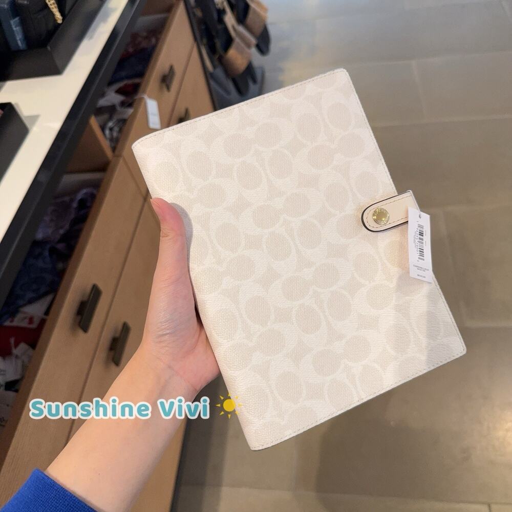 NWT Coach Notebook In Signature Canvas CZ198, White/Chalk - Picture 6 of 6